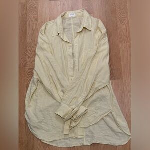 Aritzia linen shirt in yellow